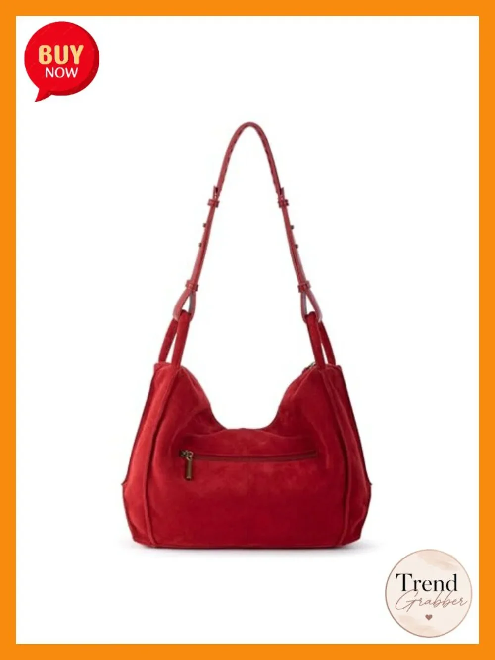 Large Hobo Purse - Premium Leather Handbag with Zipper Pocket, Everyday Travel